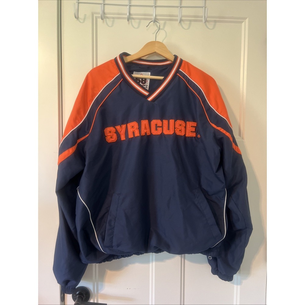 Vintage Syracuse V-Neck Pullover Windbreaker Jacket Large